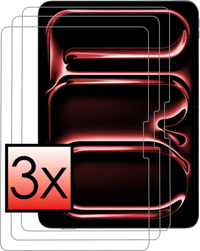 Screenprotector - 3 Stuks - Geschikt voor Apple iPad Pro (2024/2025) - 11 inch - Extra Sterk - Beschermglas - Gehard Glas - Tempered Glass - Screen Protector - Bescherm Cover