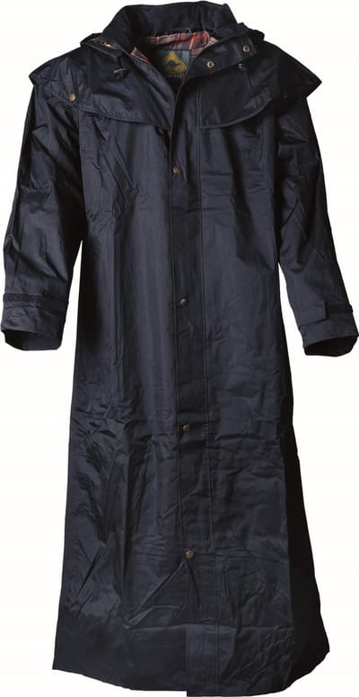 Lange Regenjas, Scippis Stockman Coat (Rain Wear) mt L met buitenzakken en binnenzak en gesealde naden