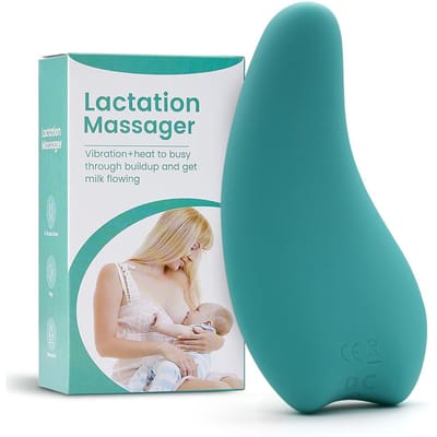 Masseur de lactation chauffant masseur de sein en Silicone souple pour l'allaitement chaleur + Vibration pour bleu/vert