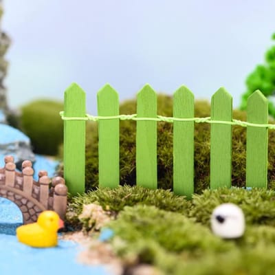 Miniatuur Houten Tuinhek voor Bonsai, Modelbouw, Poppenhuis en Terrarium Decoratie - Perfect voor Bloempotten en Sprookjestuinen