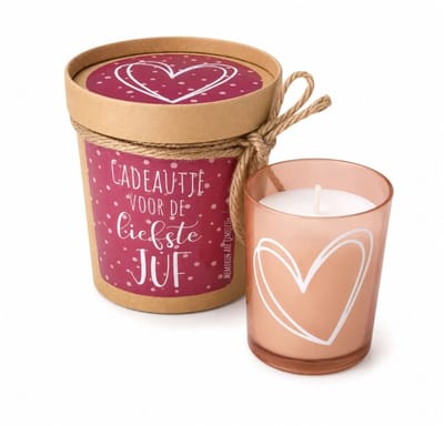 Kaarsje Juf Cadeau - Kaars in Potje - Bedankje voor de Liefste Juf