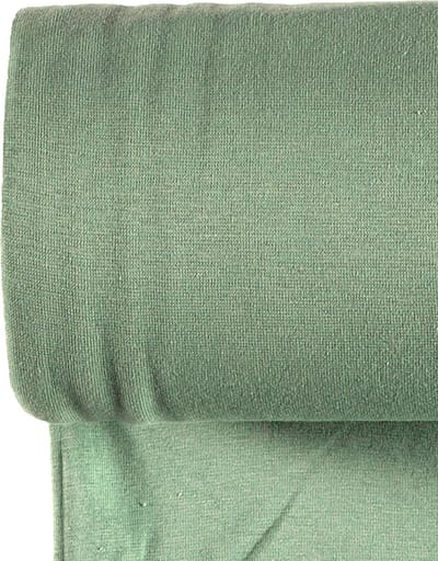 Boordstof Uni Rondgebreid 35 cm per Meter – Donker Mint Groen – Elastische Boordstof voor Mouwen, Hals & Taille
