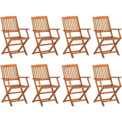 vidaXL - 9-delige - Tuinset - 220x90x75 - cm - massief - acaciahout
