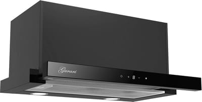 GURARI vlakschermdeksel CH 3003C+Koolfilter, Afzuigkap 60 cm, in zwart, zwart glas, 1000m³/h