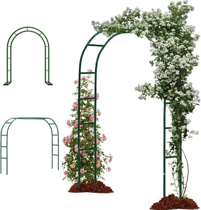 Metalen Tuinboog - Rozenboog Klimplanten - Tuindecoratie Creëren - Stevige Metalen Basis - 240 cm x 220 cm
