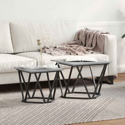 vidaXL - Bijzettafelset - 2 - st - Grijs - Sonoma - 50 - x - 50 - x - 40 - cm