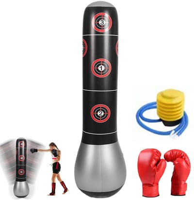Unyqoos® Vrijstaande bokszak voor kinderen met handschoenen voor sporttraining
