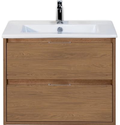 Porto Badmeubelset 70 cm - Honey - Keramische Wastafel Wit Slim