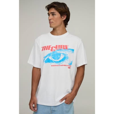 Oversized T-shirt Met The Cure Tour Licentie Print | White | Size XS