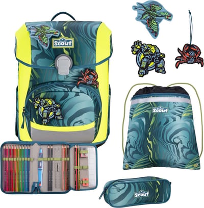 Scout Schooltas Basic Neo Set 4-delig Action Blauwgrijs