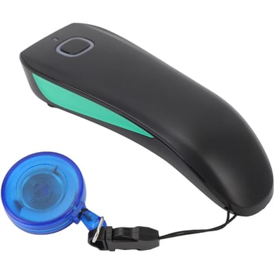 Scanner de codes-barres 1D Sans fil Portable Mini Portable USB BT 2,4 GHz 3 en 1 Petit de poche Lecteur de codes-barres black