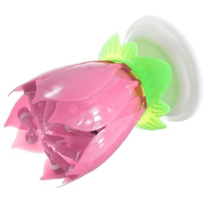 U Verjaardagskaars Bloem Muzikaal Lotus Roterend Avondfeest Taart Bruiloft Roze L03402