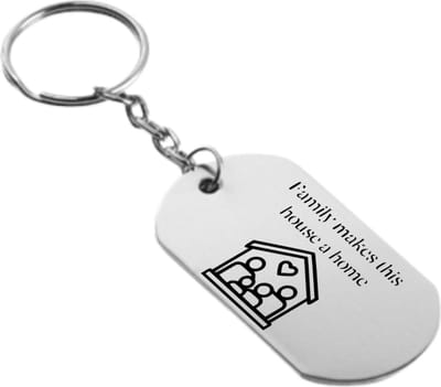 Akyol - Family makes this house a home Sleutelhanger - Liefde - Familie - Leuk kado voor je familie om te geven - 2,5 x 2,5 CM