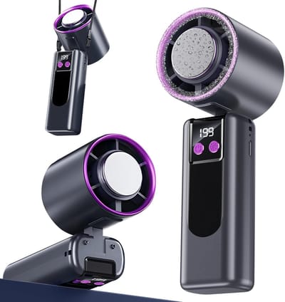 Mini handventilator - koelplaat, traploos instelbaar, inklapbaar, voor make-up reizen en warme dagen - Grijs