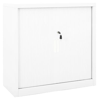 vidaXL - Roldeurkast - 90x40x90 - cm - staal - wit