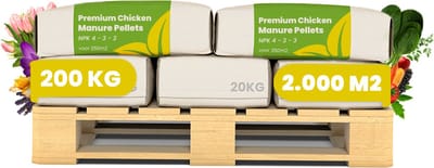 Premium Kippenmestkorrels (200kg, 2.000m2) - Kippenmest - Mest - Meststof - Meststoffen - Organische Meststof - Mestkorrels Tuin - NPK 4-3-3 - Rijk aan Kali en Fosfaat - Organifer