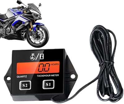 Snelheidsmeter Motor - Toerentalmeter - Onderhoud Apparaten - Verstelbare Achtergrondverlichting - 10 x 6 x 4 cm - Zwart