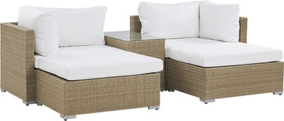 NOTO - Loungeset voor 2 - Gebroken wit - PE rotan