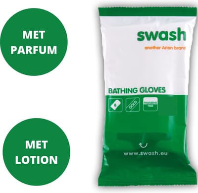 Swash Wegwerp Washandjes - Met Lotion (Vochtig) - Geparfumeerd - De #1 Wegwerp Washand In Ziekenhuizen - 8 Washandjes - Voor Baby's en Volwassenen