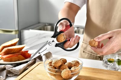 Achilles® Multifunctionele Keukenschaar 4in1 - Rechts en linkshandig Keukenschaar - Vleesschaar - Groenteschaar