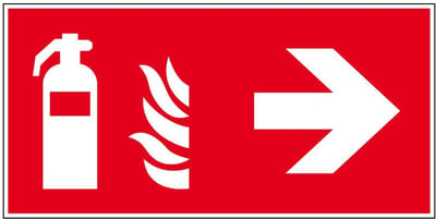 Brandblusser bord rechts, 300 x 150 mm, F001