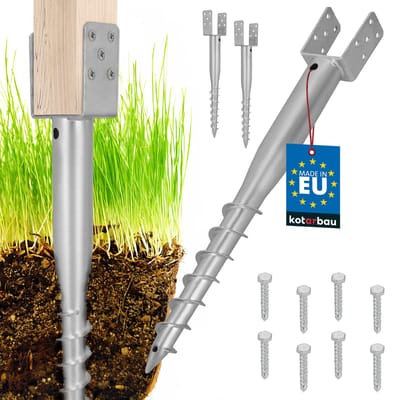 Kotarbau - Grondschroef Voetstuk - 81x710 mm - Verzinkt Staal - Set van 2