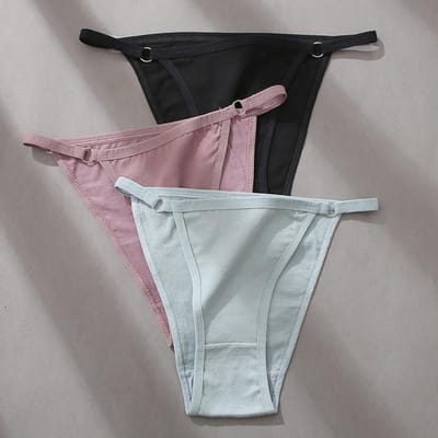 3 stuks/set Dames Katoenen Slipjes Lage Taille Bikini Slipjes M-2XL Dames Ondergoed Vrouwelijke Zachte Effen Onderbroeken Lingerie Nieuw M&3pcs gray