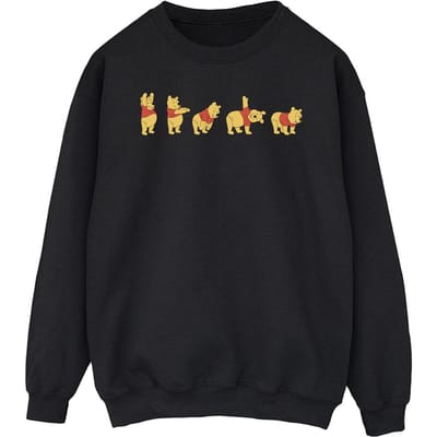 Disney Heren Winnie De Poeh Stretching Sweatshirt (Zwart)