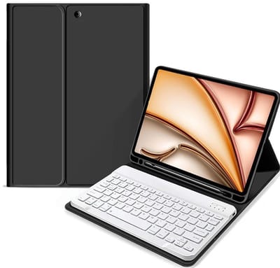 Mobiq - geschikt voor iPad Air 11 inch (2025) Hoes met Toetsenbord - zwart