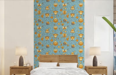 Behang - Fotobehang Patronen - Vintage - Bloemen - Breedte 150 cm x hoogte 240 cm