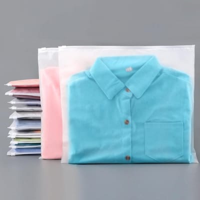 Svaldo Waterdichte Frosted Kledingzakken, 25 stuks 40 x 35cm Grote Frosted Ritszakken, Ziekenhuis Tas Organizer Zakken, voor Kleding, Ondergoed, Schoenen, Handdoek (Zonder Ventilatiegaten)