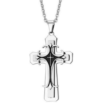 Herenmode ketting Jezus kruis hanger ketting RVS ketting Byzantijnse ketting Vintage kruis ketting Kruis hanger kettingen