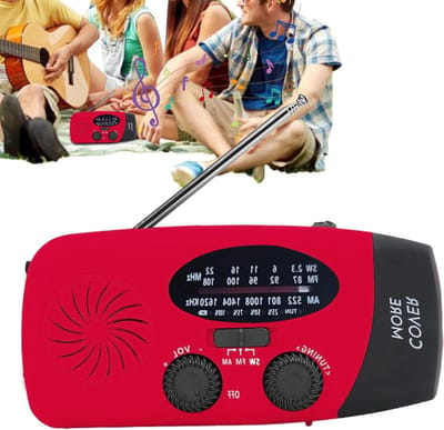 Draagbare Radio - Weerradio Nood - Outdoor Activiteiten - Zonne-energie Opladen - 16.9 x 8.1 x 6.7 cm - Oranje