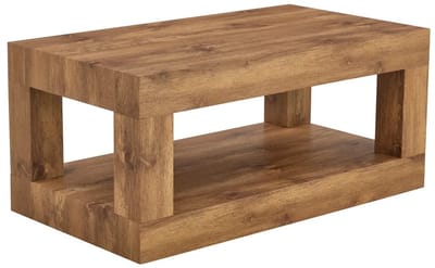 House of Balance Salontafel - Koffietafel - Hout Bruin Design - 2 Laags - 46x93x53 cm - Woonkamer Tafel - Bijzettafel