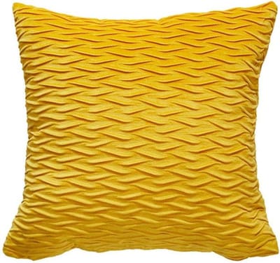 Bank Kussens - Kussenhoezen Vierkant - Woonkamer Decoratie - Rimpelplooi Design - 45x45 cm - Geel