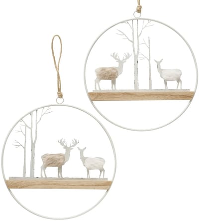 B. 2-delige set decoratieve hanglamp Forrester gemaakt van hout & metaal - 2026861