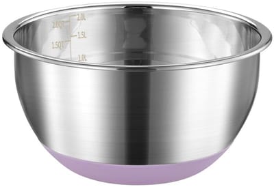 Dailygoods- Mengkom 22 cm - Roestvrij Staal - Antislip Siliconen Bodem - Vaatwasmachinebestendig - Lichtgewicht - Geschikt voor Mixen/Serveren - Keukenkom