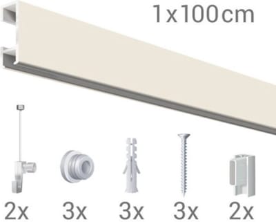 Click Rail / Ophangrail - Mat Wit - Complete Set 100 cm
