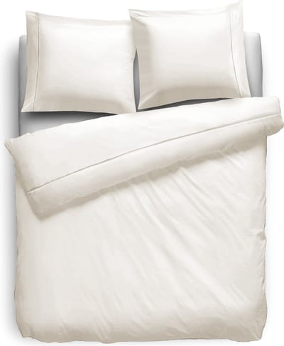 Eleganzzz Dekbedovertrek Percal Katoen Uni - Met Bies - Ivoor - Dekbedovertrek 140x200/220cm - Dekbedovertrekken - Eenpersoons - Effen Dekbedovertrek