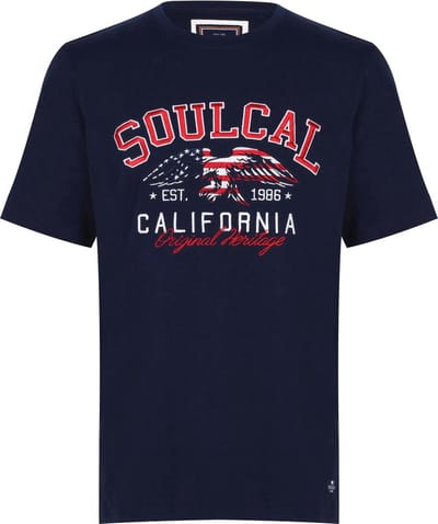 SoulCal - T-Shirt - Logo shirt - Heren - Donker blauw - S