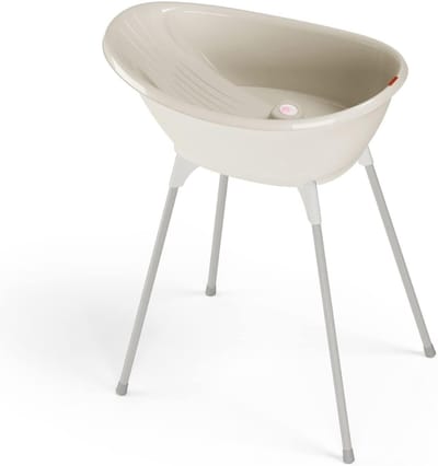 TIM® Baby badje met standaard - baby badje - babybadje met standaard - 2-in-1 babybad - Wit- 67cm x 67cm x 74cm