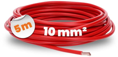 5 Meter H07V-K 10 mm² Enkelpolige Installatiedraad Rood - Flexibele PVC Leiding