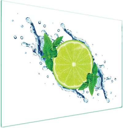TMK ArtDeko - Kookplaat Achterwand - 70x52 cm - Glas - Limonkleurig