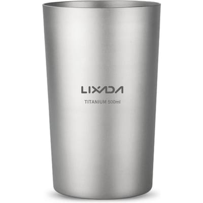 Lixada – tasse à bière en titane à Double paroi, tasse à jus d'eau, à thé, pour la maison, le bureau, le Camping, la randonnée 500ml