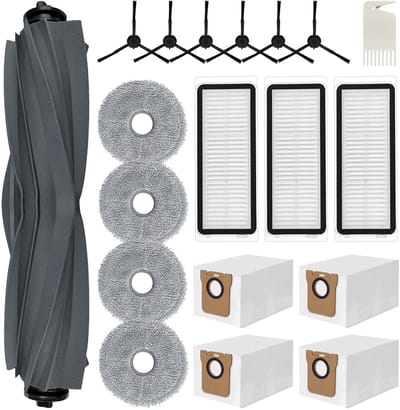 Cosensi- Accessoire Set 20 Stuks - 4 x Mop Pad - 4 x Stofzak - 6 x Zijborstels - 3 x Filter - Inclusief Schoonmaakborstel - Stofzuigeronderdelen