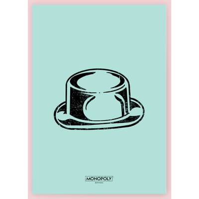 Monopoly Hat Letterpress Art Print - A4