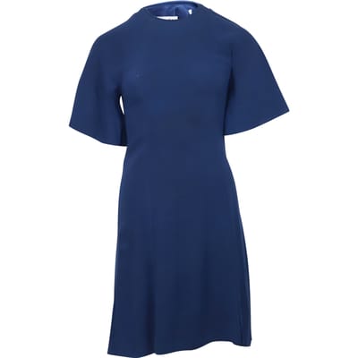 Sandro Yoko jurk van crêpe met plooien in blauw acetaat