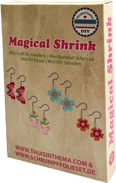 Oorbellen Krimpie Dinkie Pakket Bloemen - Krimpfolie Knutselpakket - Krimpfolie vellen - Krimpfolie Sieraden maken - knutselen meisjes