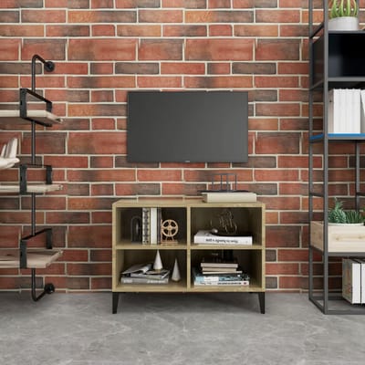 vidaXL - Tv-meubel - met - metalen - poten - 69,5x30x50 - cm - sonoma - eikenkleurig