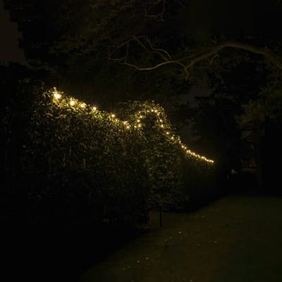 40m Arena mini LED Prikkabel - IP65 Lichtsnoer Buiten - koppelbaar - Lampjes Slinger - inclusief 80x E12 lampen G40 - mat glas - Incl. Stekker